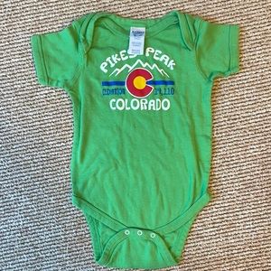 Pikes Peak Colorado green onesie